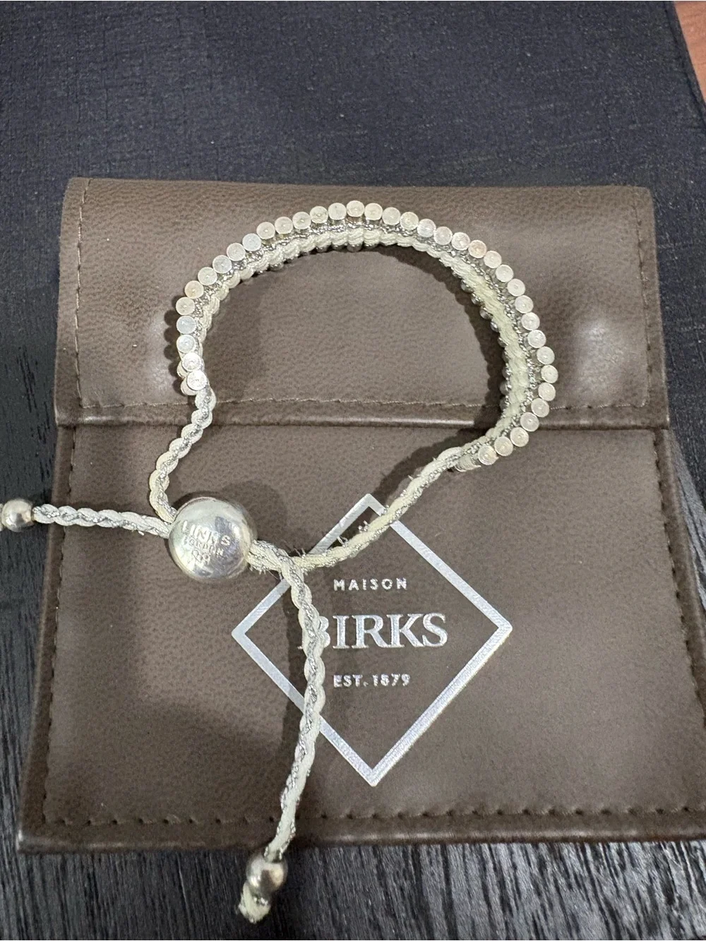 Links of London Woven Cord and Sterling Silver Friendship Bracelet